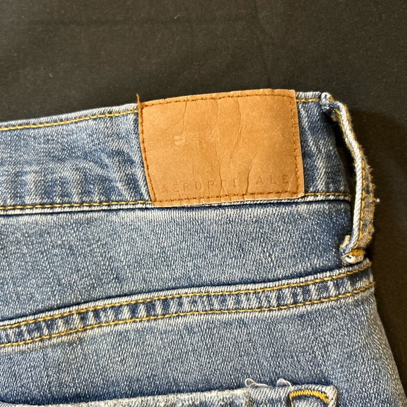 Aeropostale Men's Light Blue Distressed Skinny Jeans - Picture 7 of 9